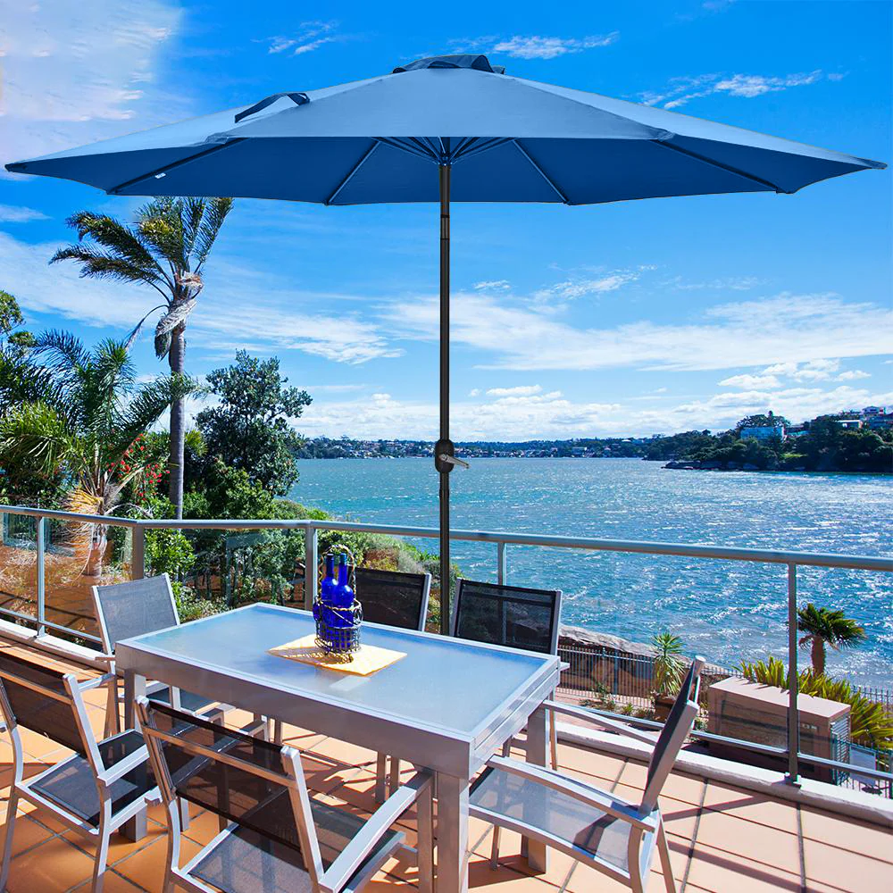 Alfresco 3m Steel Outdoor Garden Patio Market Umbrella (Blue) - Image 7