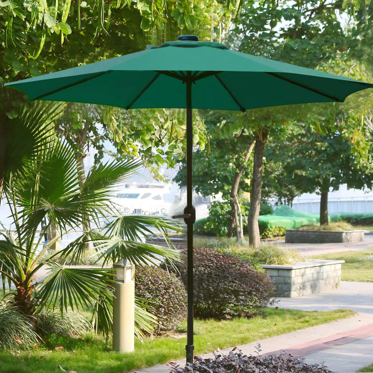 Alfresco 3m Steel Outdoor Garden Patio Market Umbrella (Green) - Image 3