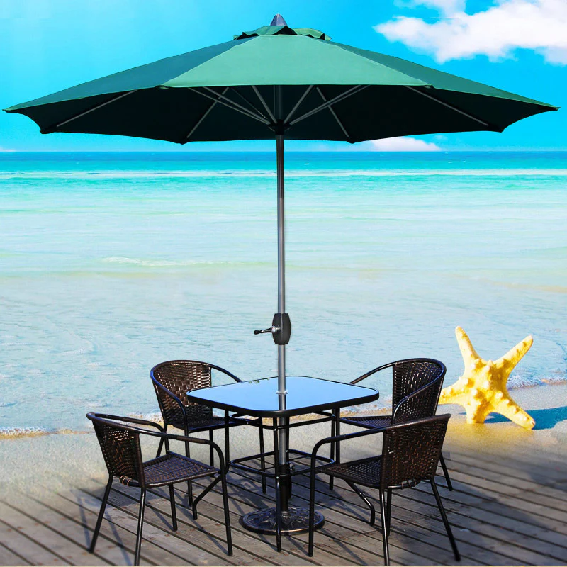 Alfresco 3m Steel Outdoor Garden Patio Market Umbrella (Green) - Image 4
