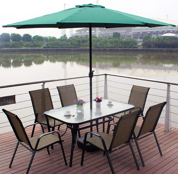 Alfresco 3m Steel Outdoor Garden Patio Market Umbrella (Green) - Image 7