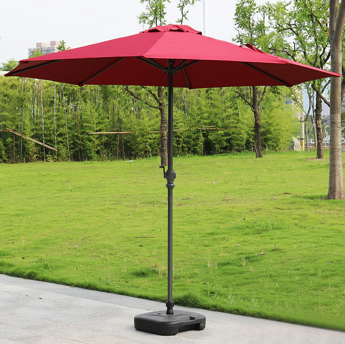 Alfresco 3m Steel Outdoor Garden Patio Market Umbrella (Maroon) - Image 3