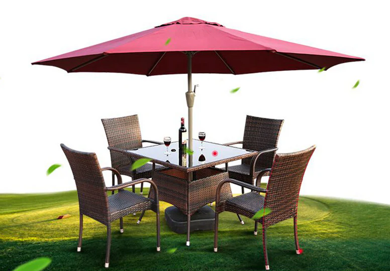 Alfresco 3m Steel Outdoor Garden Patio Market Umbrella (Maroon) - Image 5