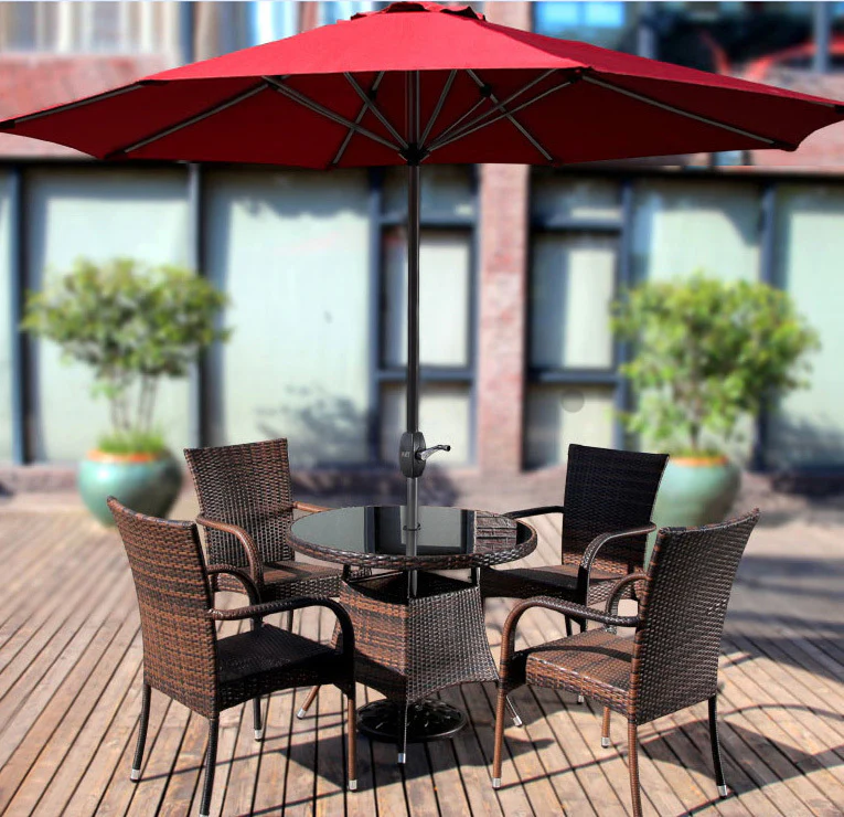 Alfresco 3m Steel Outdoor Garden Patio Market Umbrella (Maroon) - Image 9
