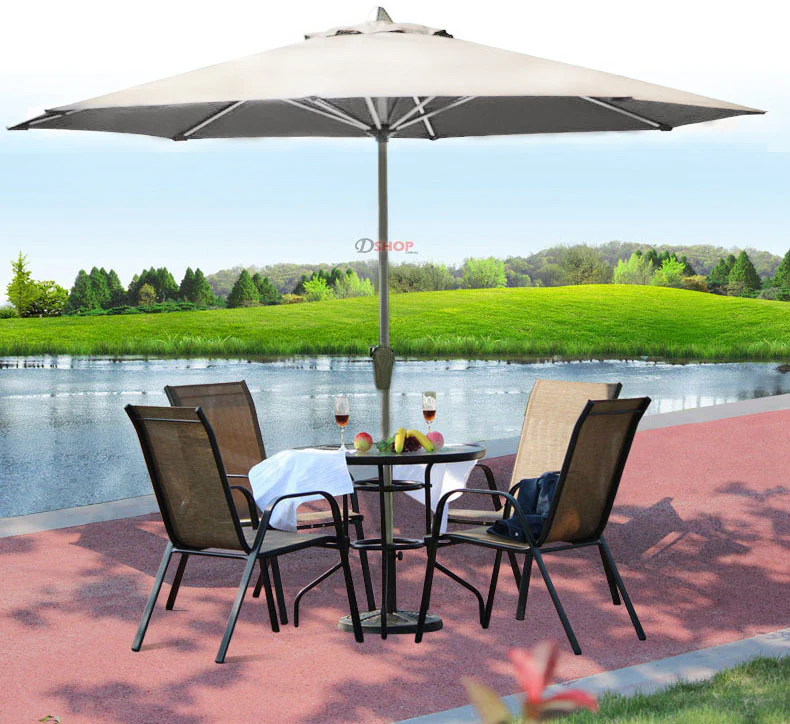 Alfresco 3m Steel Outdoor Garden Patio Market Umbrella (White) - Image 4