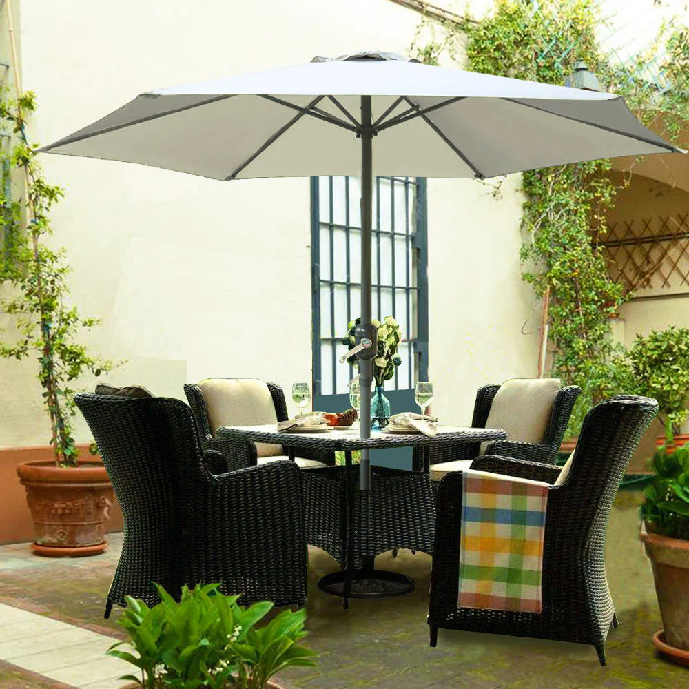 Alfresco 3m Steel Outdoor Garden Patio Market Umbrella (White) - Image 5