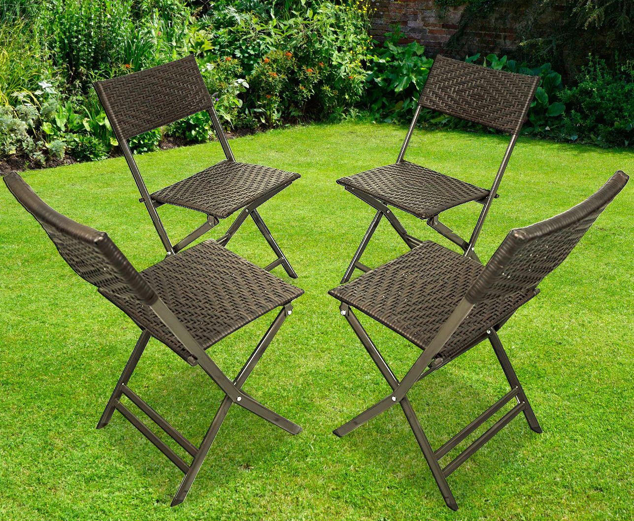 Alfresco 5 Piece Outdoor Setting (4 Rattan Chairs & Round Table) - Image 16