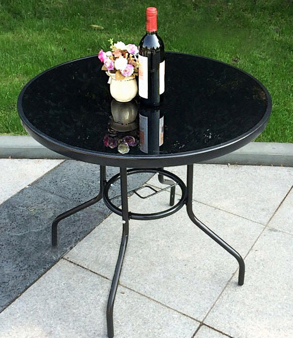 Alfresco 7 Piece Outdoor Setting (Beige Umbrella & Stand, 4 Rattan Chairs, Round Table) - Image 3