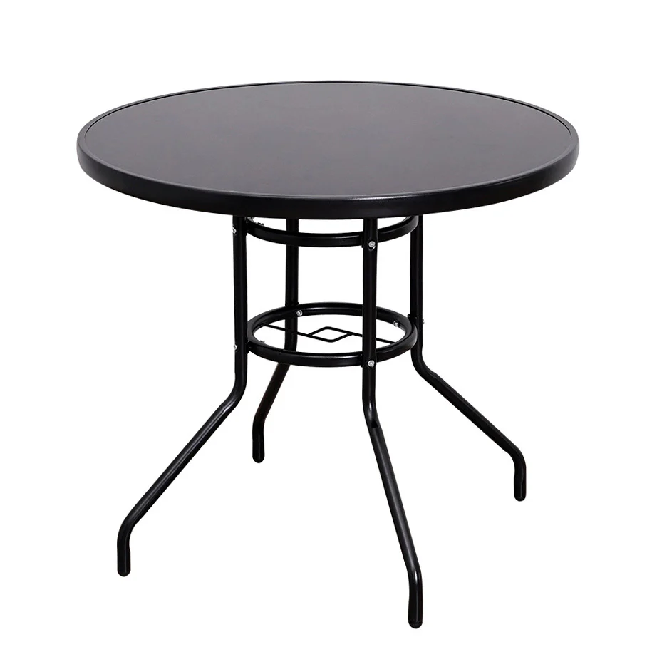 Alfresco 80cm Round Mirrored Tempered Glass Table - Image 16