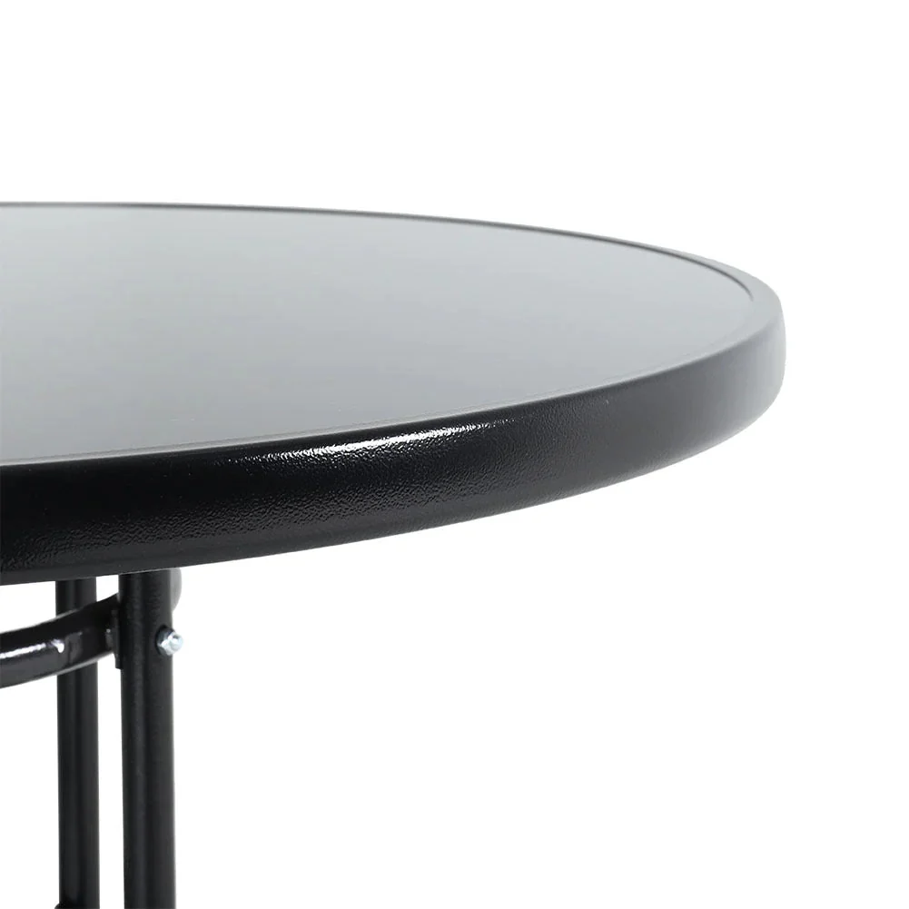 Alfresco 80cm Round Mirrored Tempered Glass Table - Image 8