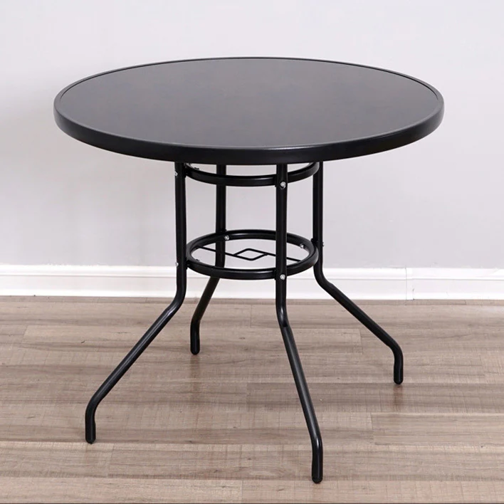 Alfresco 80cm Round Mirrored Tempered Glass Table - Image 9