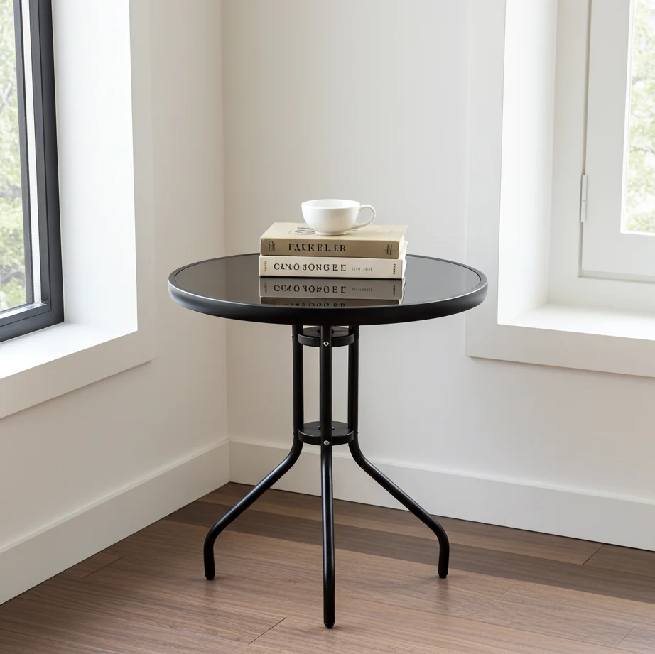 Alfresco Round Mirrored Tempered Glass Table - Image 13