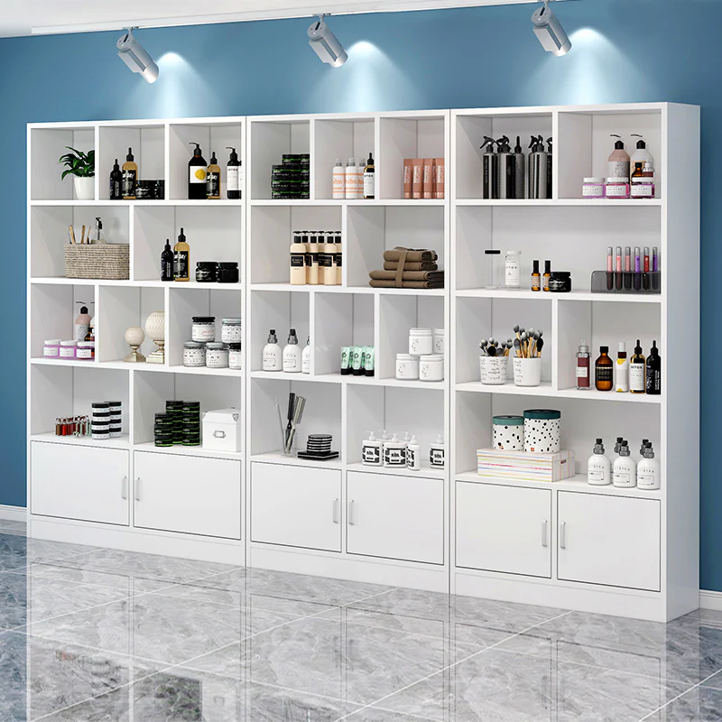 Alpha 10-Shelf 3-Door Wardrobe Cupboard Bookshelf Cabinet (White) - Image 13
