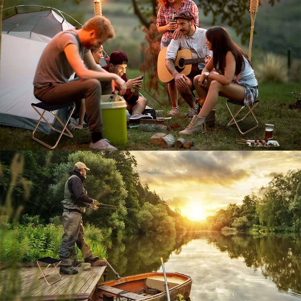 Aluminum Oxford Pocket Foldable Camping Stool Folding Chair In Bag - Image 4