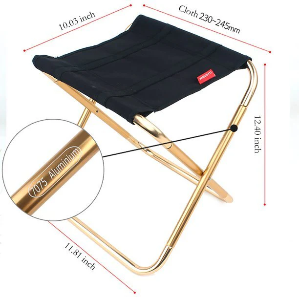 Aluminum Oxford Pocket Foldable Camping Stool Folding Chair In Bag - Image 8