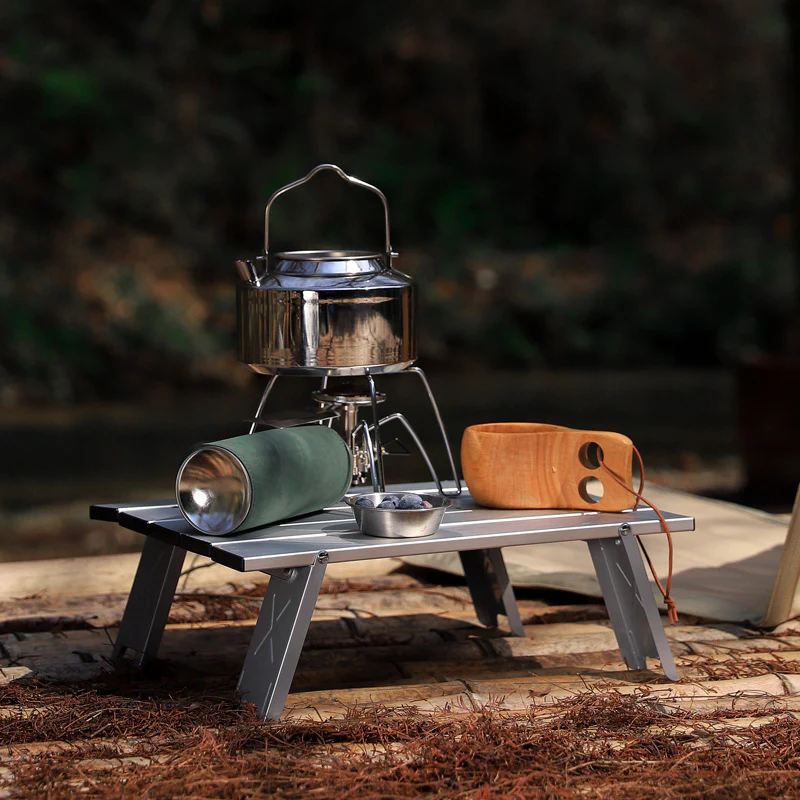 Aluminum Portable Foldable Outdoor Camp Table (Black) - Image 4