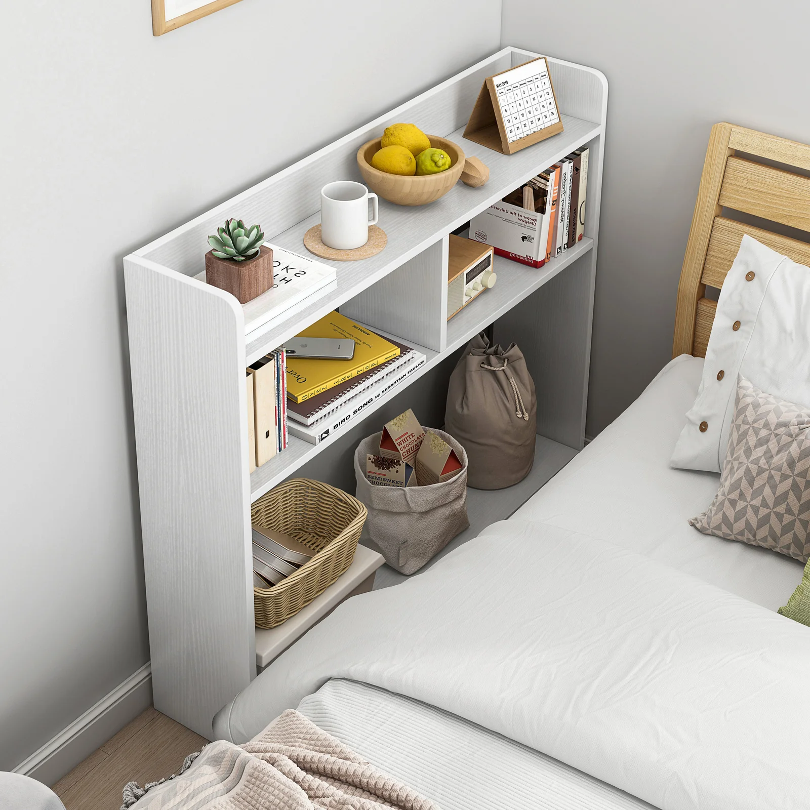 Ambassador Console Table Tall Narrow Bedside Table (White) - Image 6