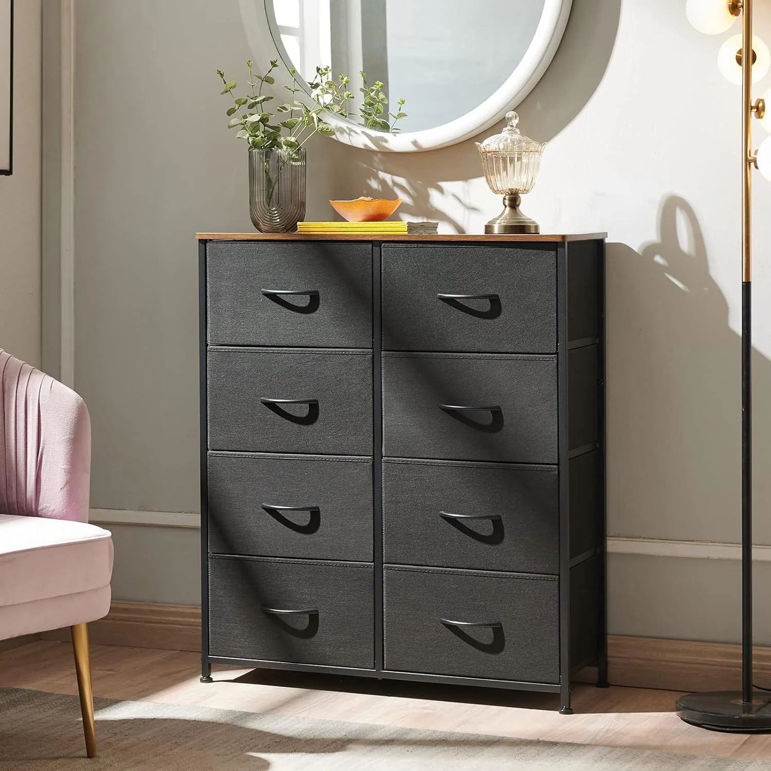 Amenity 8-Drawer Dresser Chest of Drawers Storage Organizer Unit - Image 5