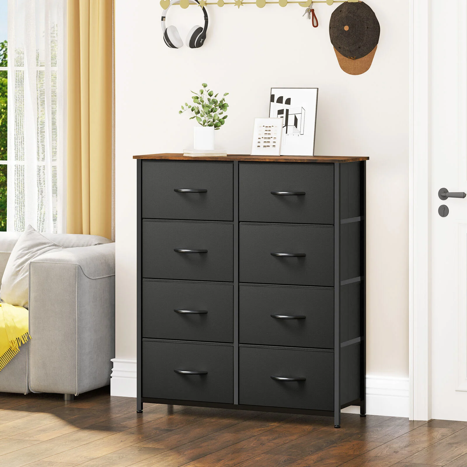 Amenity 8-Drawer Dresser Chest of Drawers Storage Organizer Unit - Image 9
