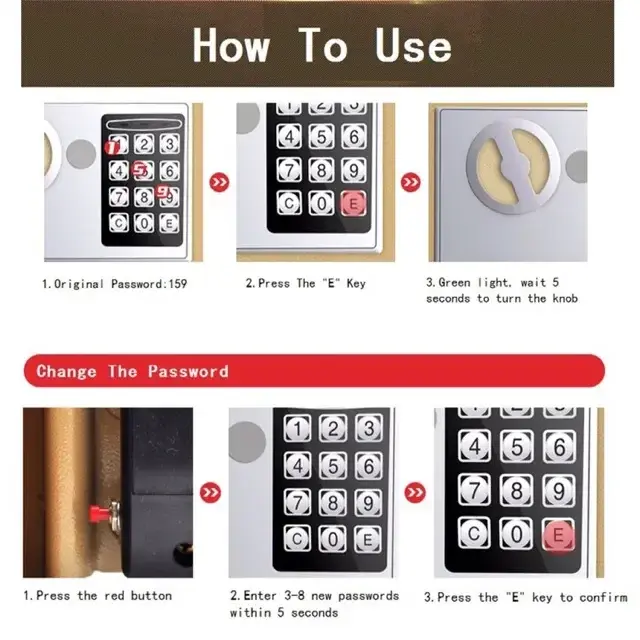 Anti-Theft Fireproof Digital Home Safe with Keypad and Key Lock - Image 5