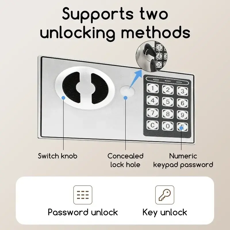 Anti-Theft Fireproof Digital Home Safe with Keypad and Key Lock - Image 9