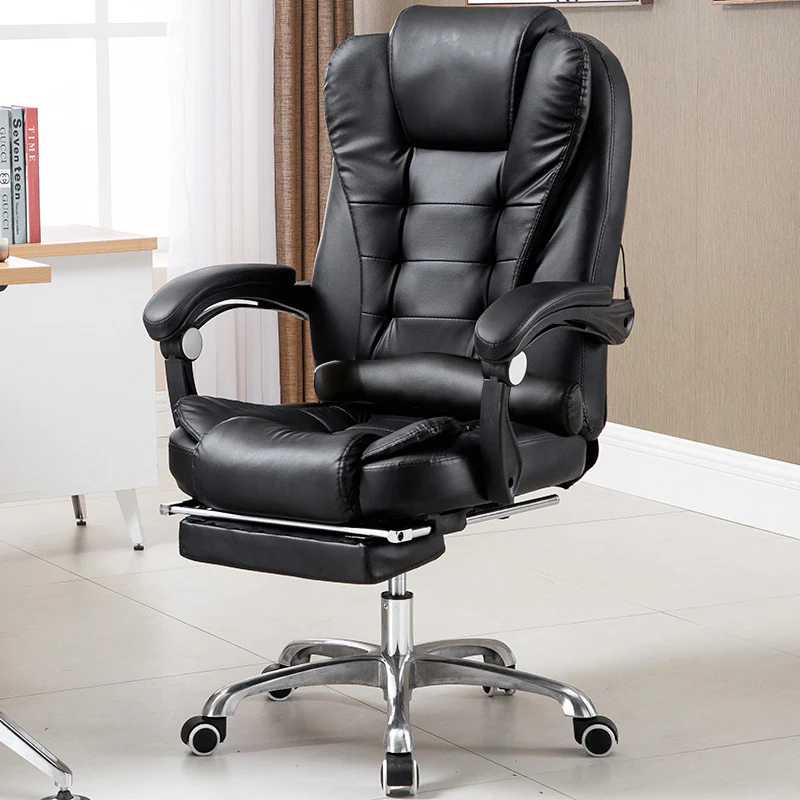 Apex Deluxe Executive Reclining Office Chair with Foot Rest (Black) - Image 5
