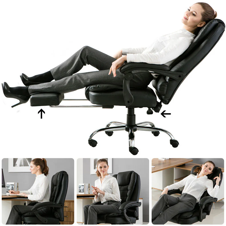 Apex Executive Reclining Office Chair with Foot Rest (Black) - Image 20