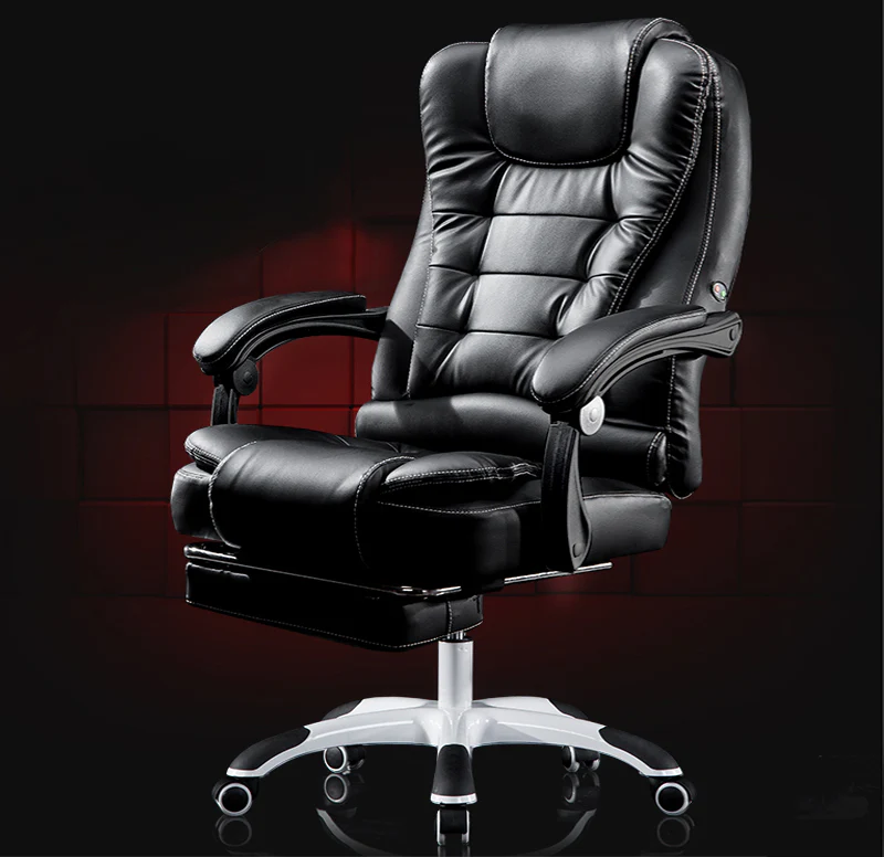Apex Executive Reclining Office Chair with Foot Rest (White/Cream) - Image 16