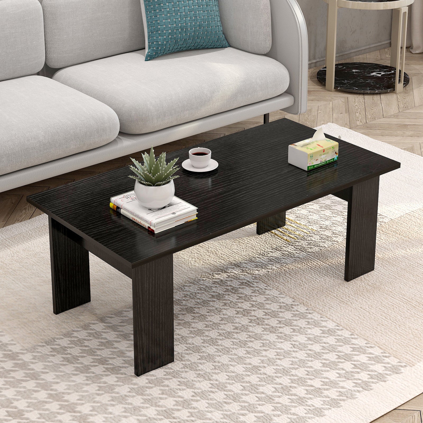 Aphrodite Wooden Coffee Table (Black) - Image 6