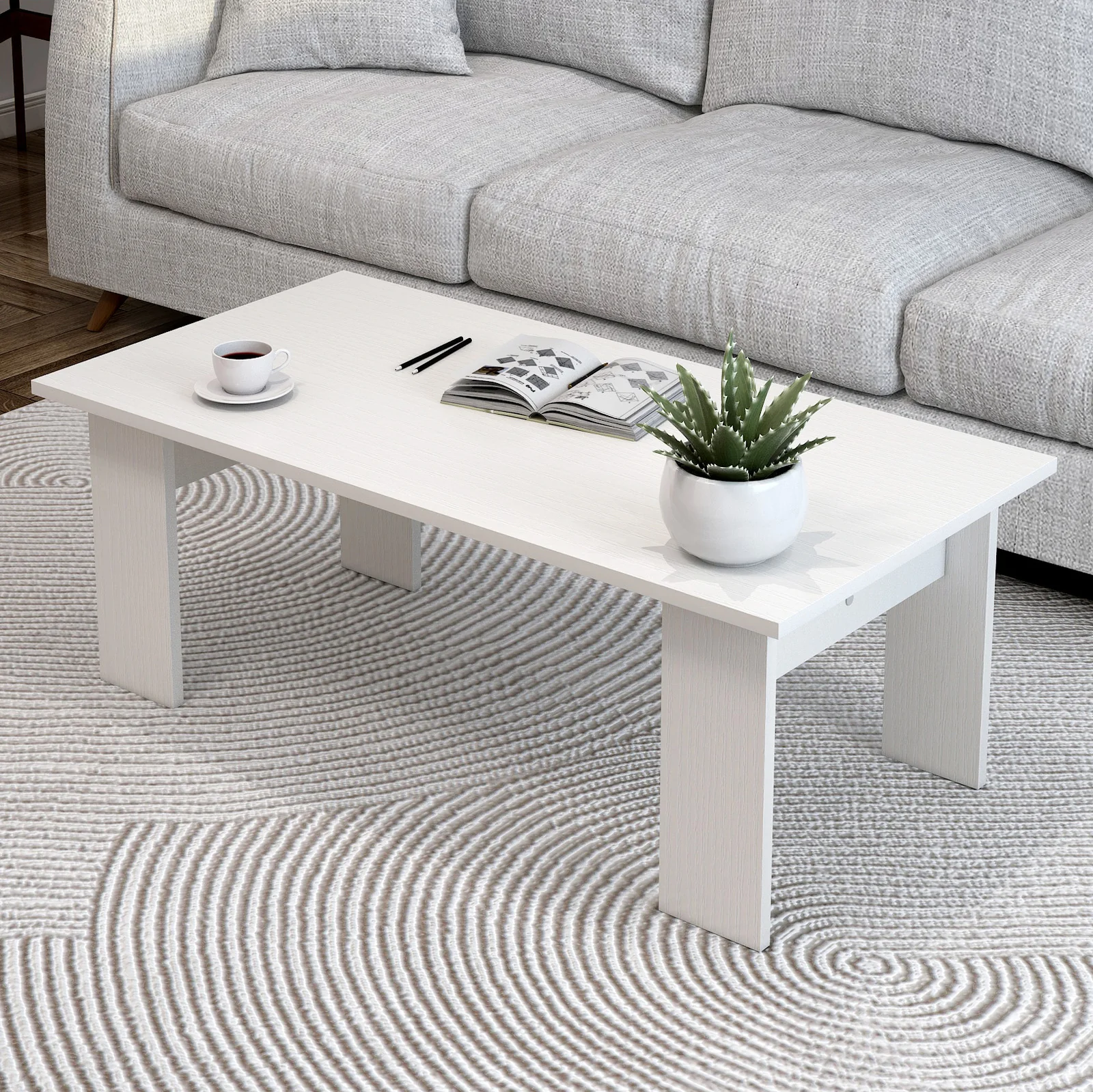 Aphrodite Wooden Coffee Table (White) - Image 8