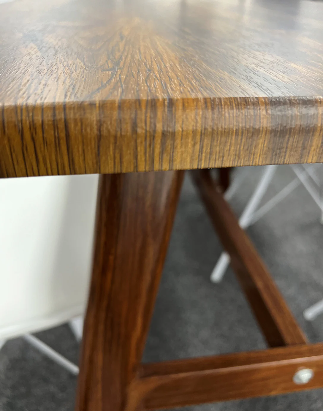 Apollo Wood and Steel Dining Table (Walnut) - Image 8
