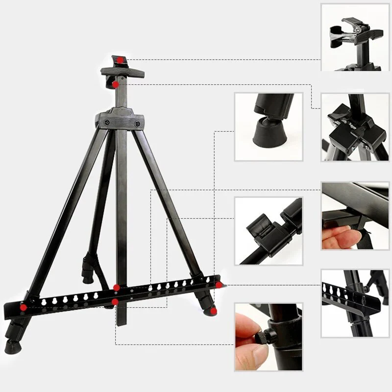 Art Painting Display Easel Portable Adjustable Metal Tripod Stand with Bag - Image 3