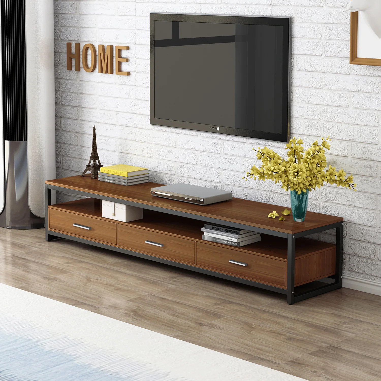Athena 3-Drawer TV Cabinet (Walnut) - Image 7