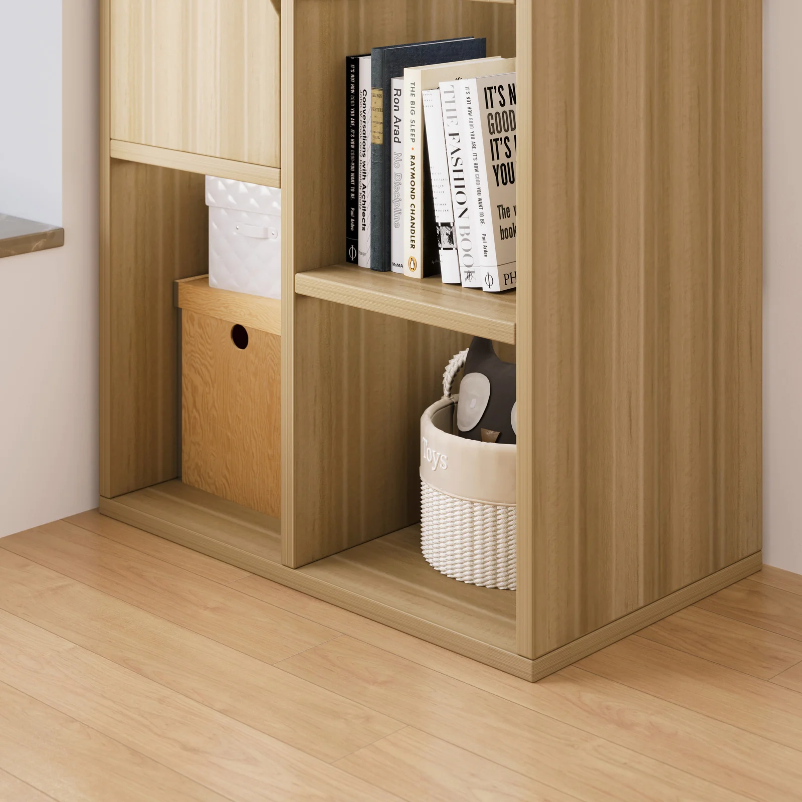 Aura Organizer Bookcase Storage Display Shelf Cabinet Closet (Oak) - Image 6