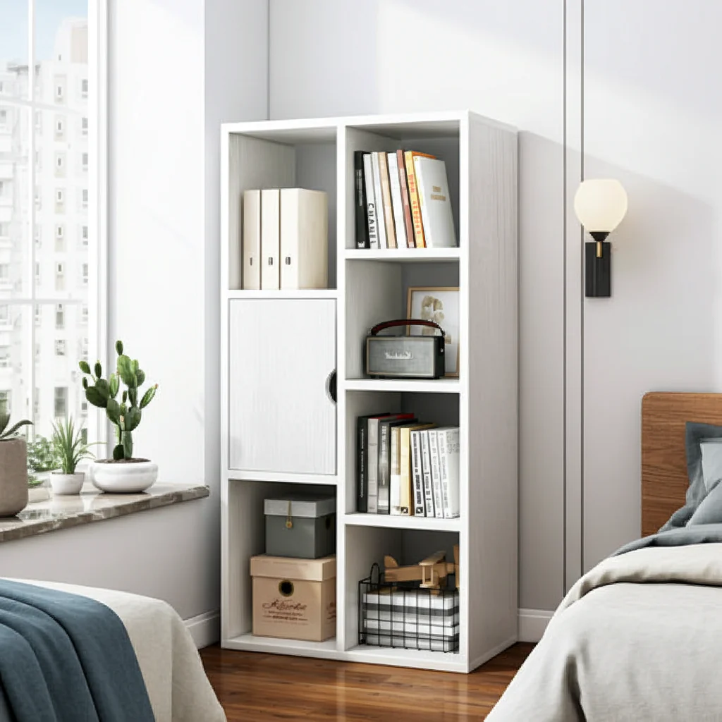 Aura Organizer Bookcase Storage Display Shelf Cabinet Closet (White) - Image 6