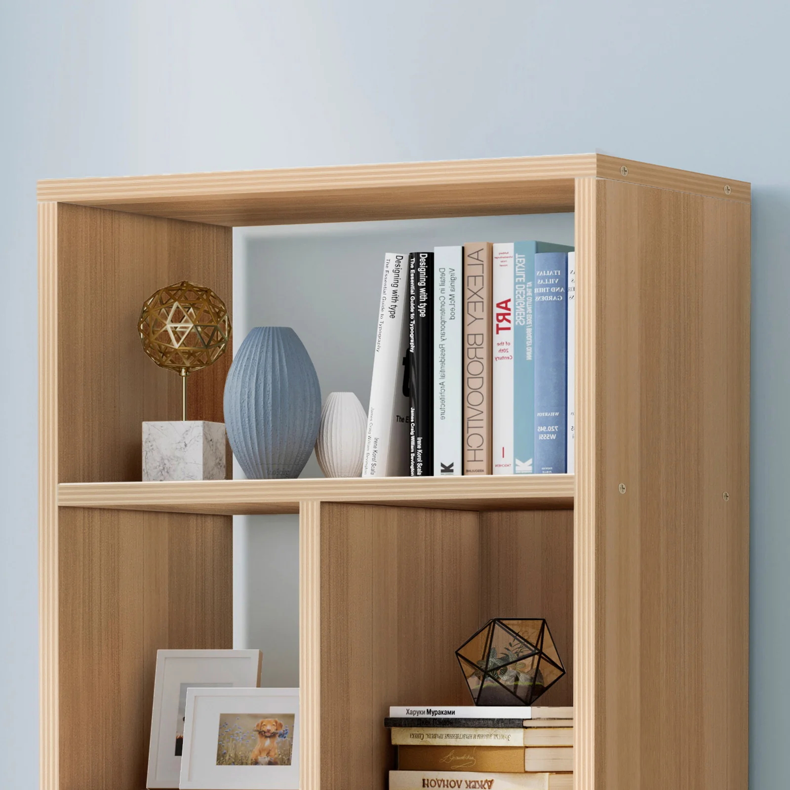 Aurora 1800mm Streamline Tall Display Shelf Bookshelf Organizer (Oak) - Image 5