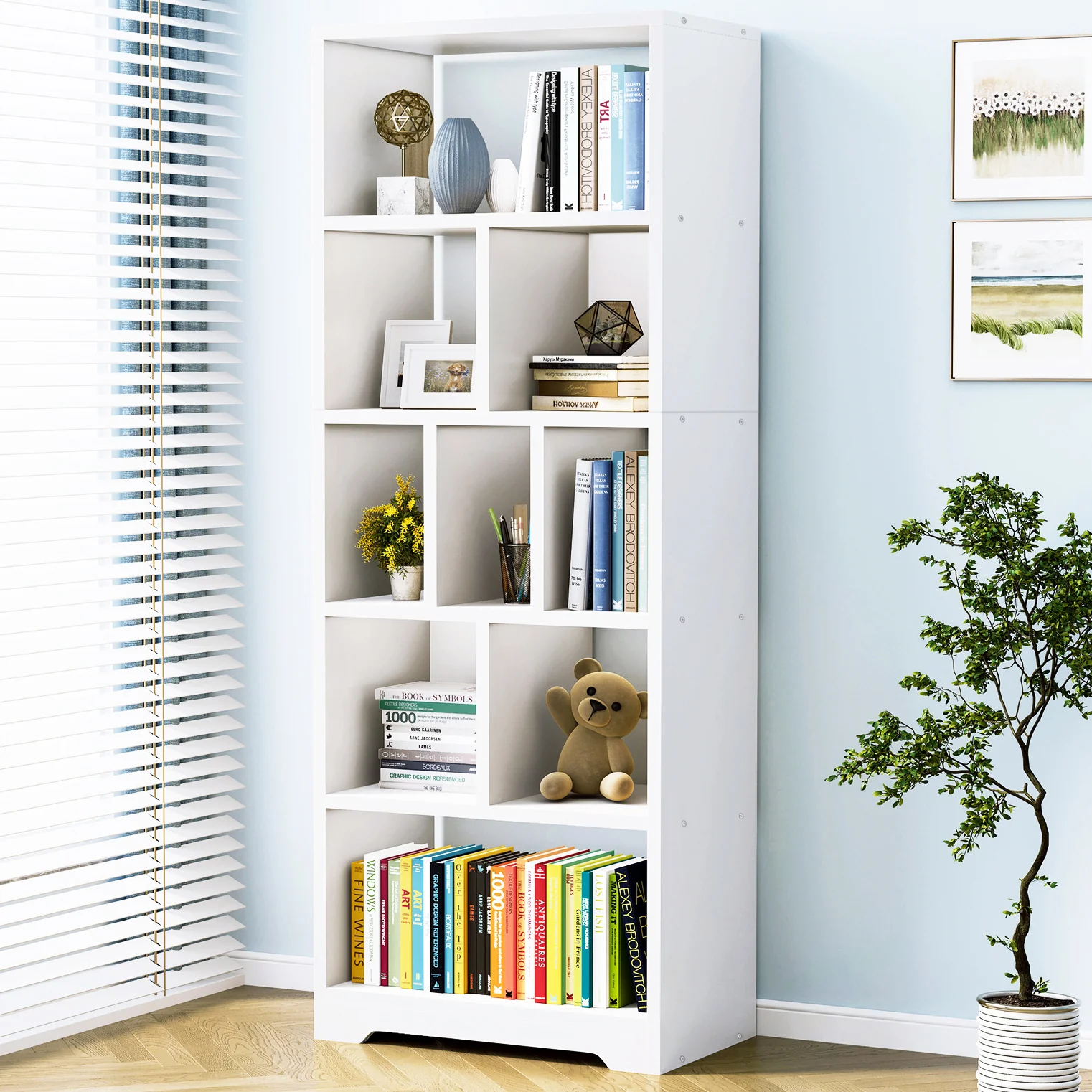 Aurora 1800mm Streamline Tall Display Shelf Bookshelf Organizer (White) - Image 10