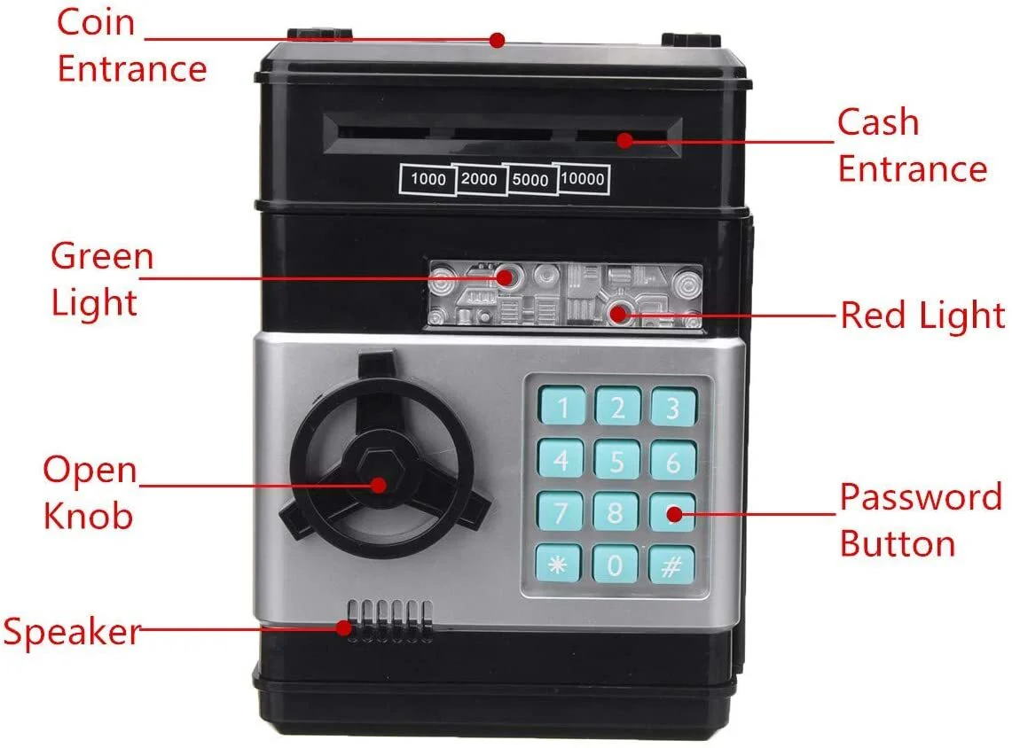 Automatic Safe Electronic Piggy Bank ATM Money Box (Black) - Image 9