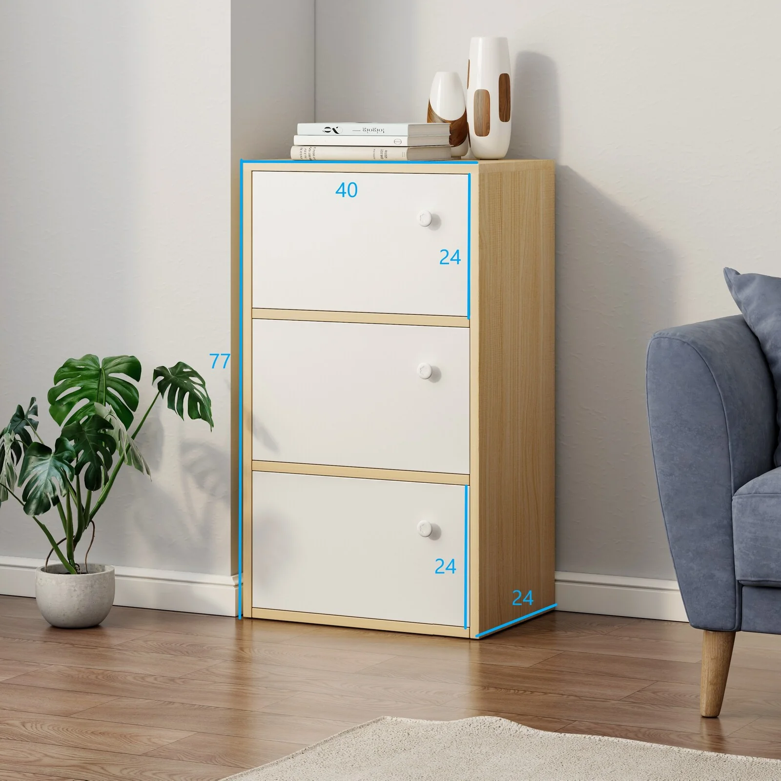 Avidity Utility Storage Cabinet Tallboy Bedside Table - Image 5
