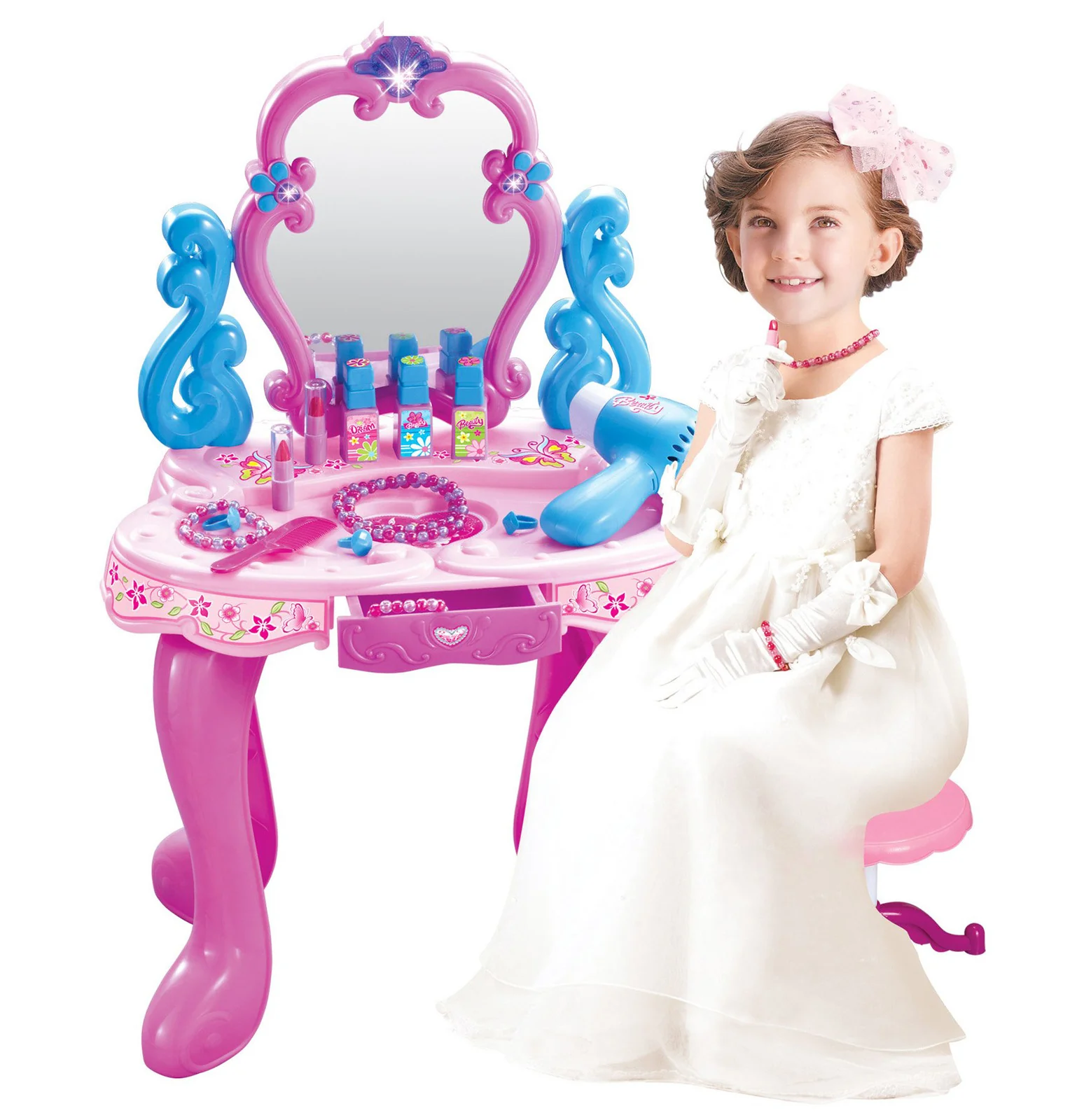 Beauty Dresser Make Up Vanity Table Play Set with Music and Light - Image 11