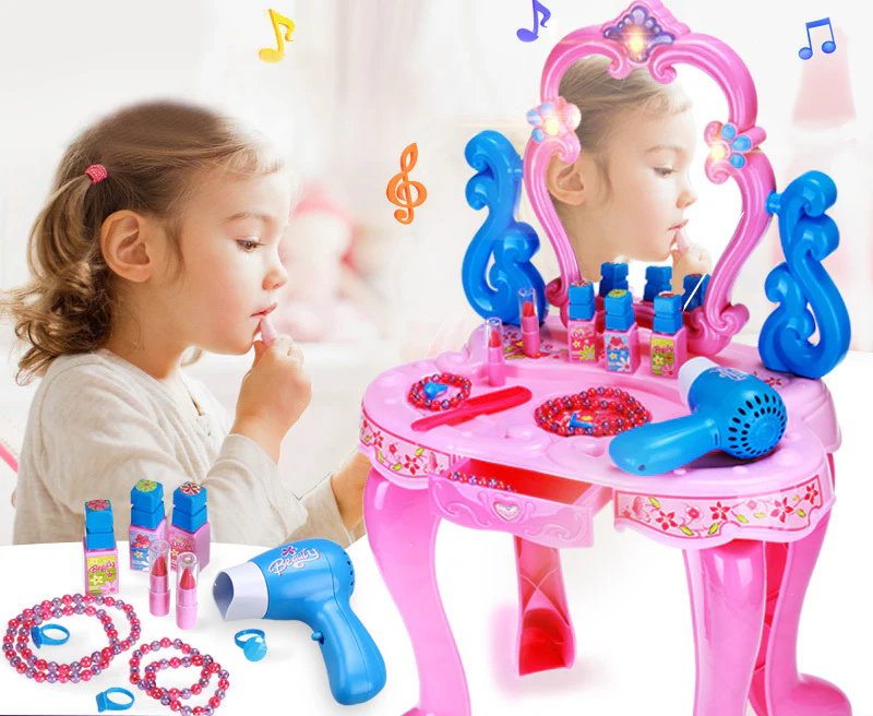 Beauty Dresser Make Up Vanity Table Play Set with Music and Light - Image 3