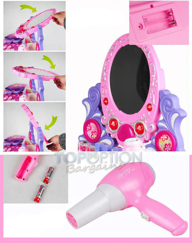 Beauty Dresser Make Up Vanity Table Play Set with Music & Light - Image 11
