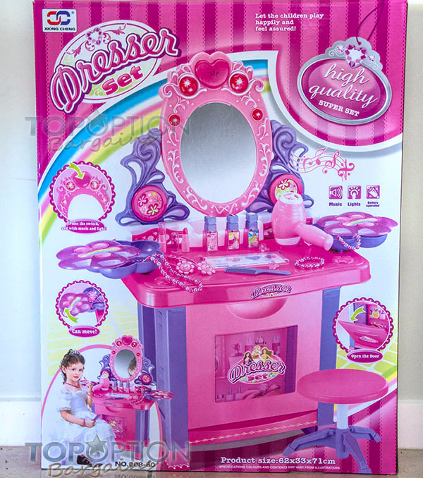 Beauty Dresser Make Up Vanity Table Play Set with Music & Light - Image 9