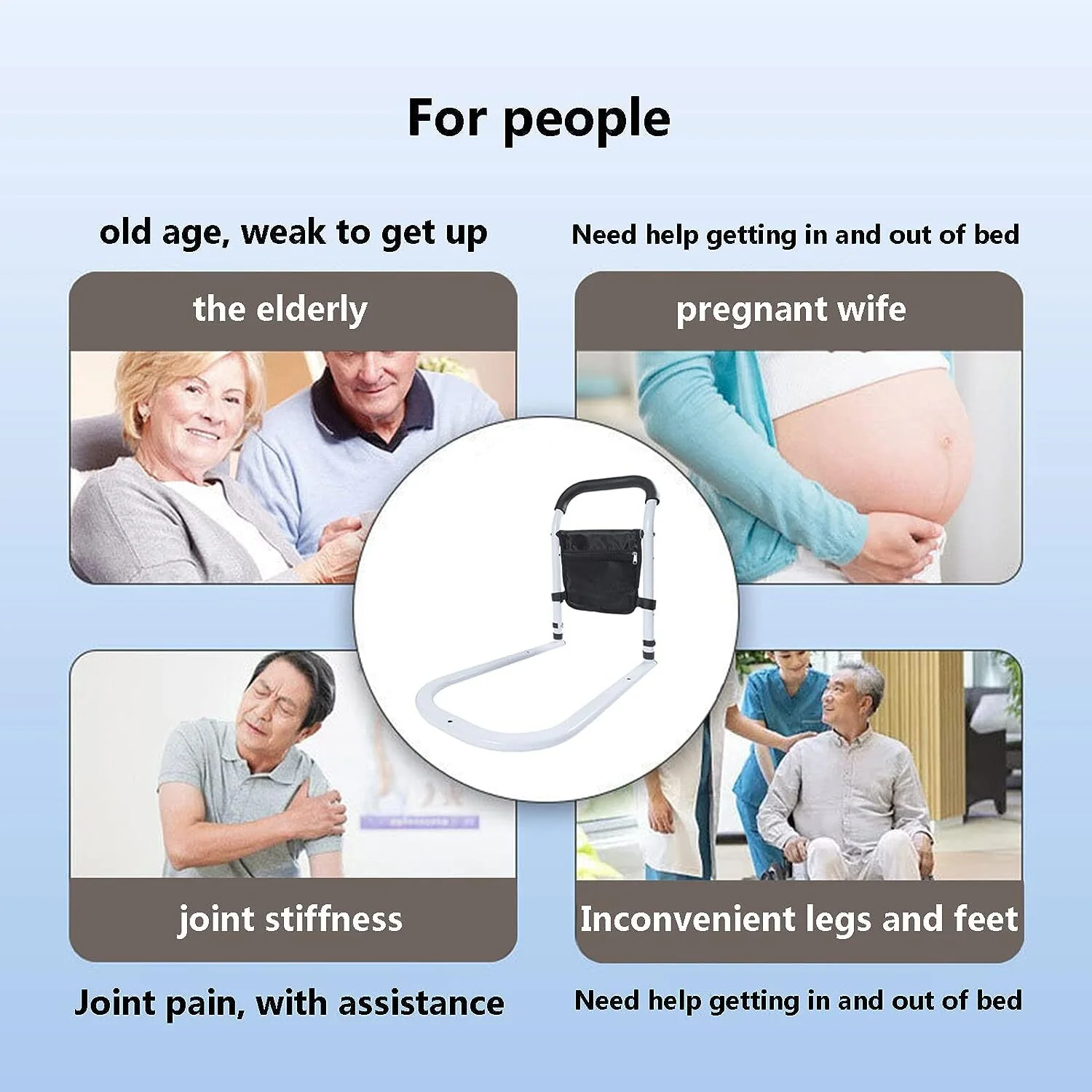Bed Railing Bedside Assist Safety Rail Standing Support Bar Handle Elderly Adults Aid - Image 6