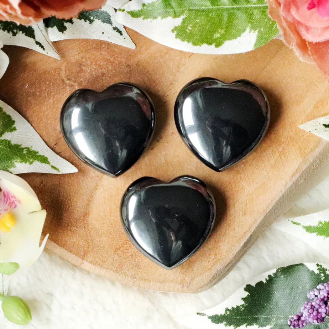 Black Obsidian Crystal Heart Stone Natural Gemstone - Image 11