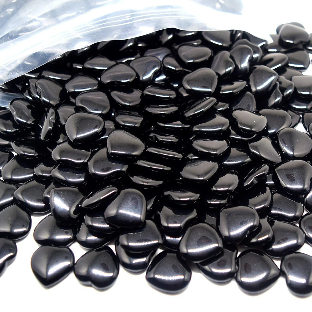 Black Obsidian Crystal Heart Stone Natural Gemstone - Image 2