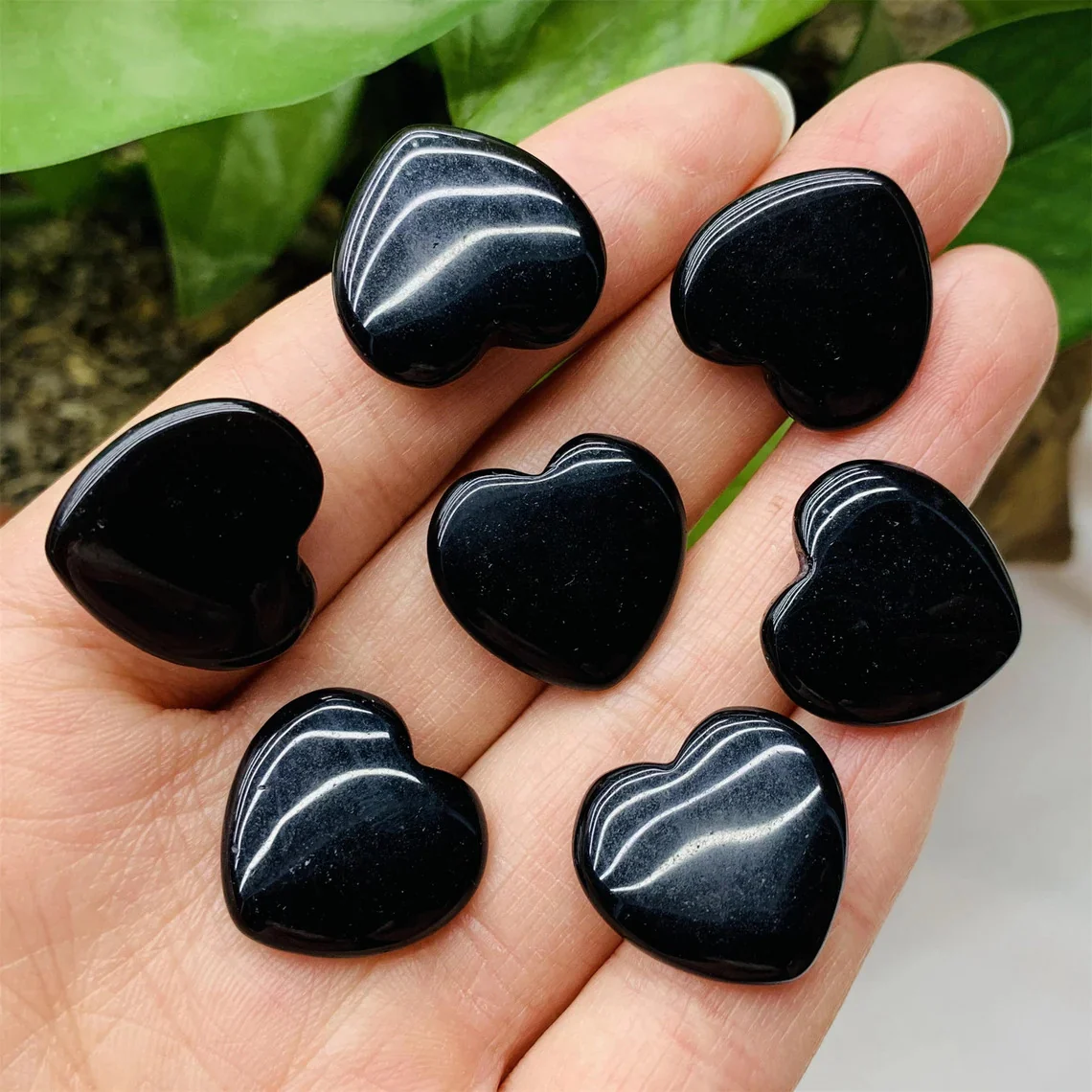 Black Obsidian Crystal Heart Stone Natural Gemstone - Image 5