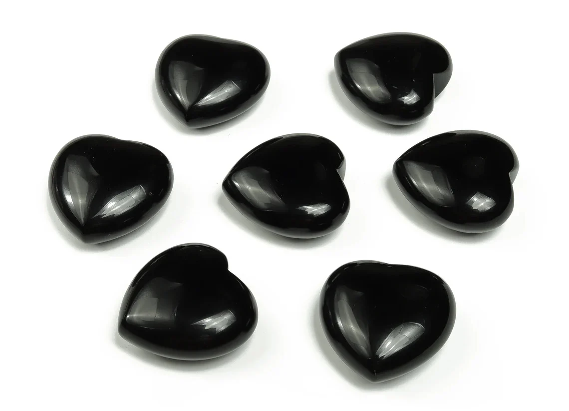 Black Obsidian Crystal Heart Stone Natural Gemstone - Image 7