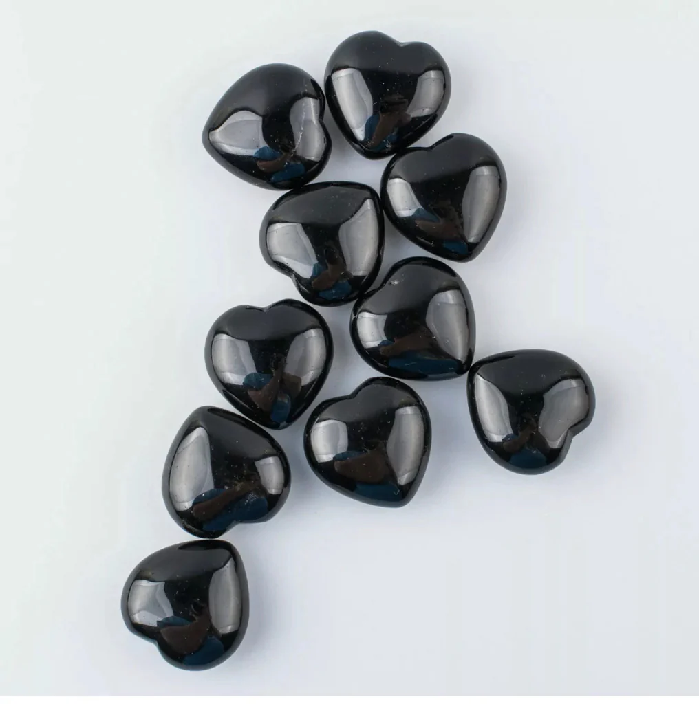 Black Obsidian Crystal Heart Stone Natural Gemstone - Image 8