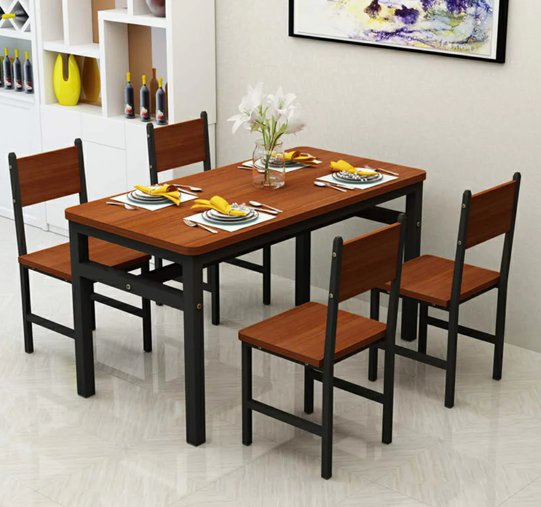 Bliss Wood & Steel Dining Table (Oak & Black) - Image 6