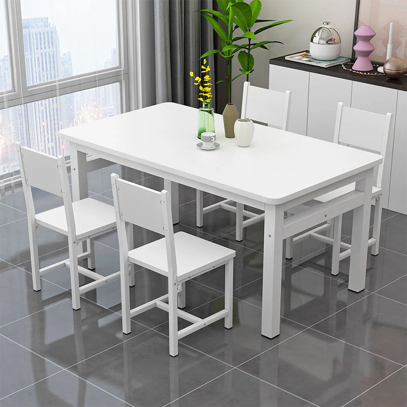 Bliss Wood & Steel Dining Table (White) - Image 9